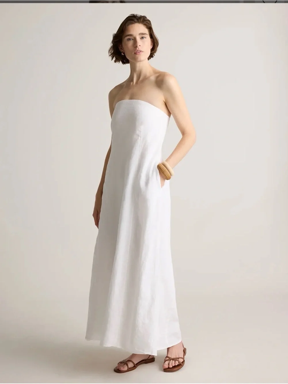 Quince 100% European Linen Strapless Maxi Dress - Picture 4 of 9